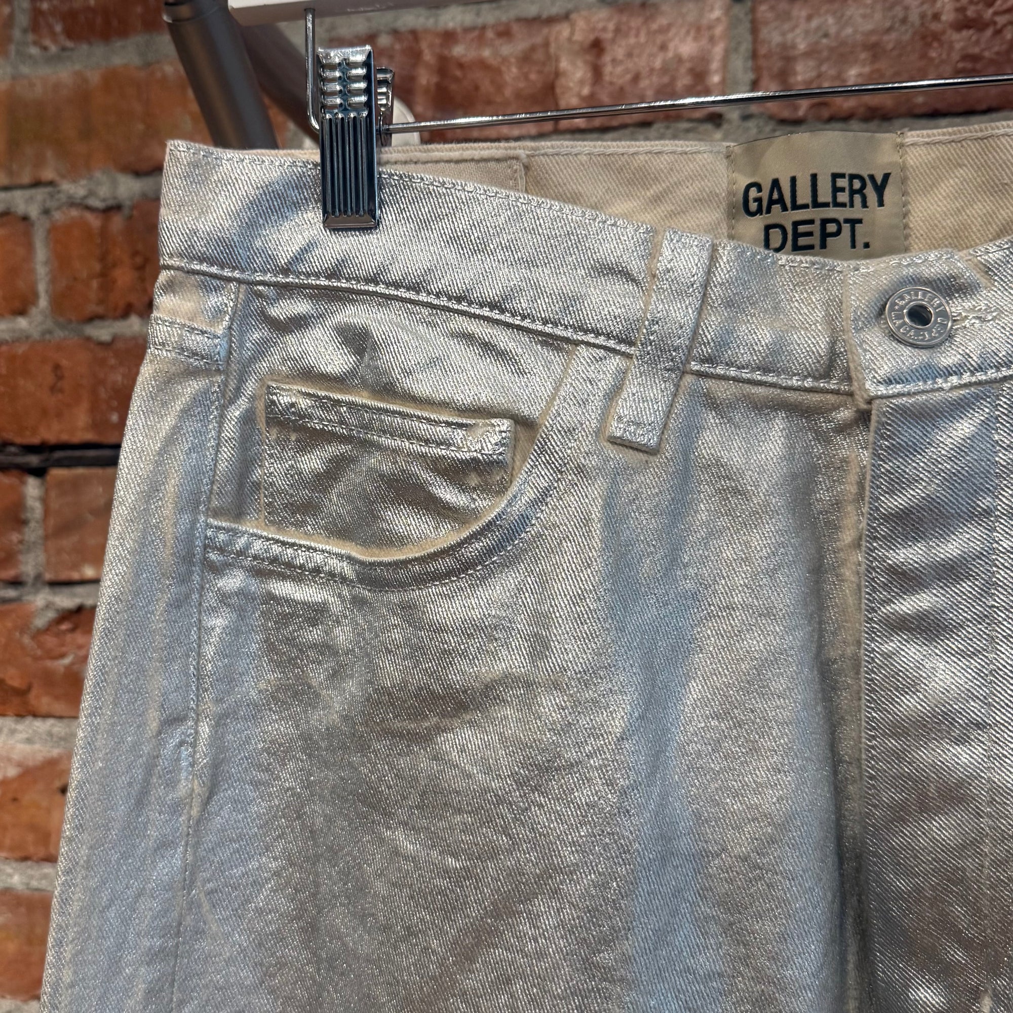GALLERY DEPT. LOGAN GALACTIC GLITTER FLARED DENIM ‘SILVER’