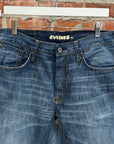 EVISU GENES THIN GULL SLIM STRAIGHT DENIM ‘FADED INDIGO/WHITE’