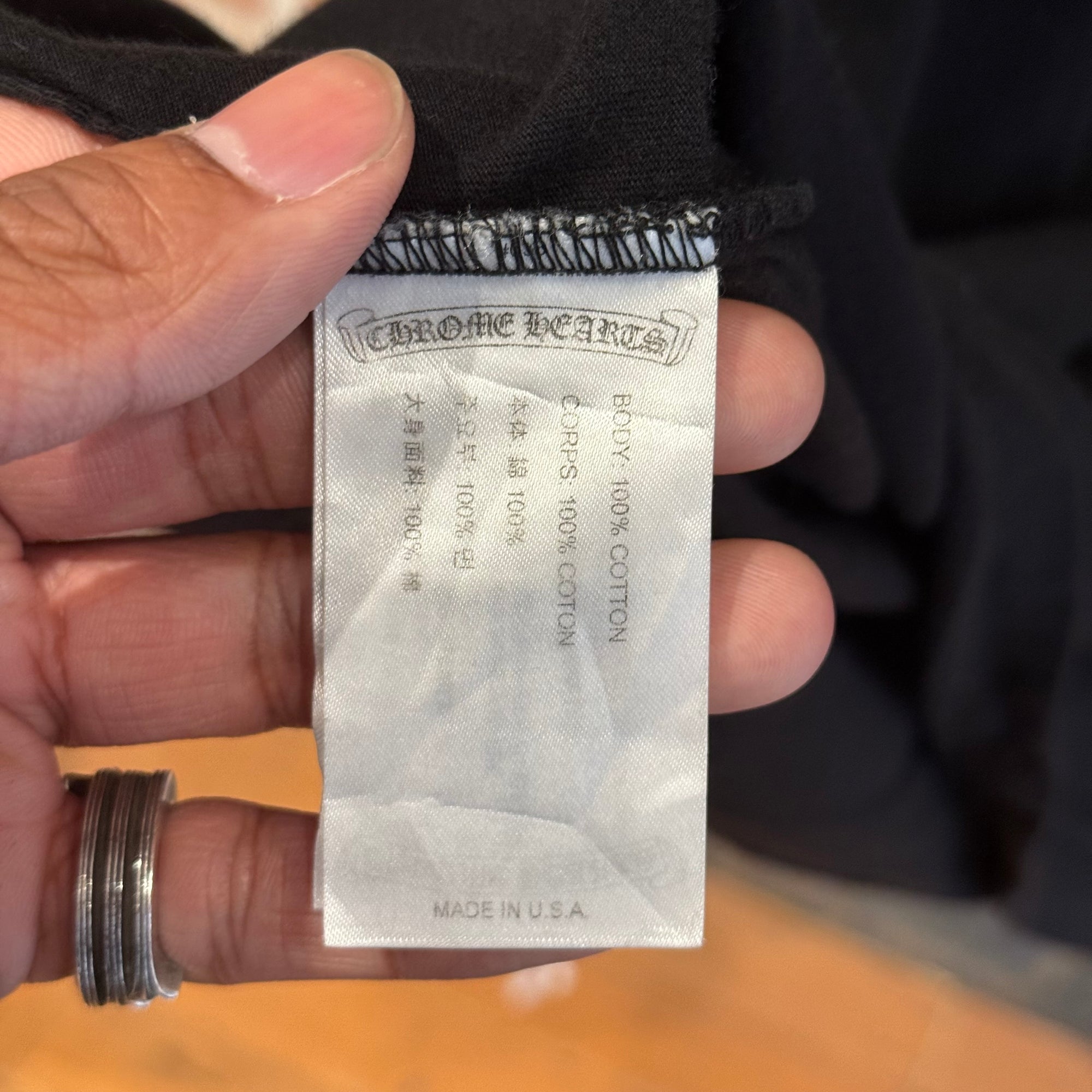 CHROME HEARTS PLUS CROSS POCKET TEE ‘BLACK/YELLOW’