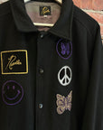 NEEDLES WOOL PEACE PATCH VARSITY JACKET ‘BLACK’