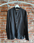 MARCEL EVERETTE MANDARIN COLLAR SHIRT ‘DARK BROWN’