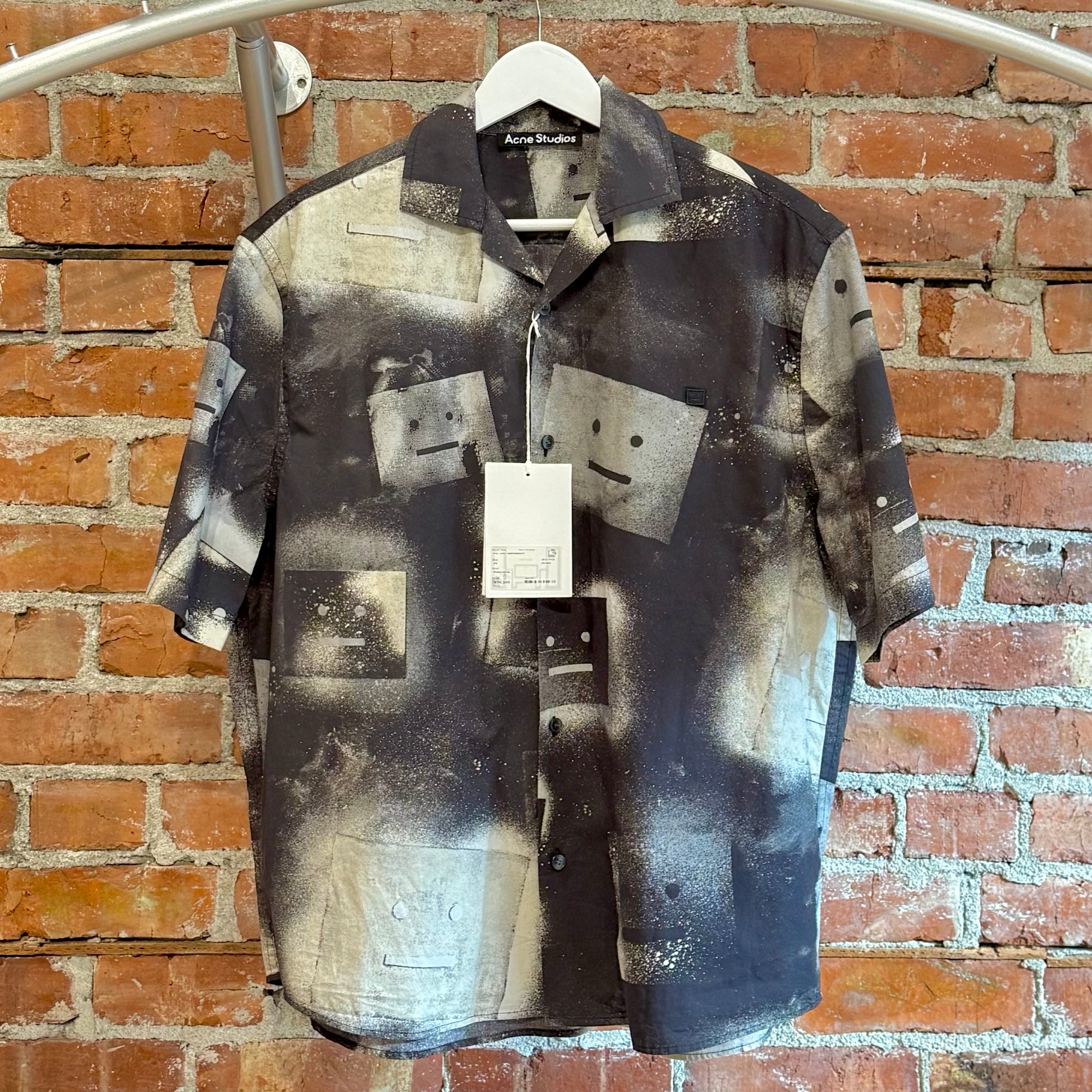 ACNE STUDIOS FACE SPRAY PRINT SHIRT ‘BLACK/GRAY’