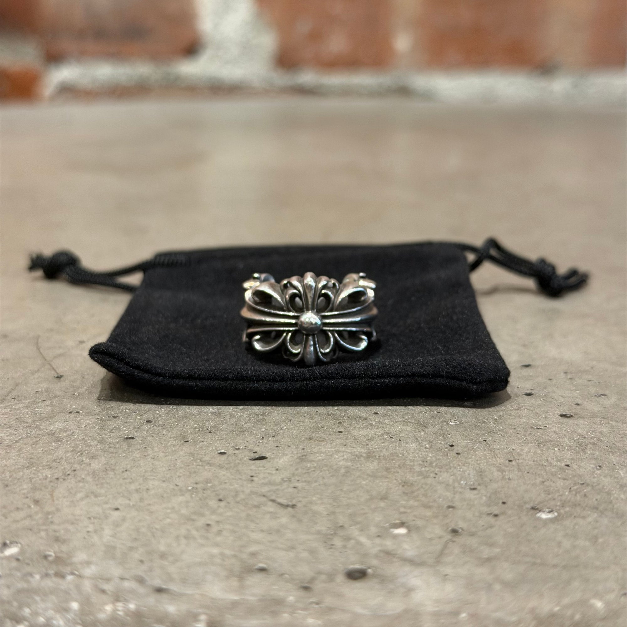 CHROME HEARTS DOUBLE FLORAL RING 'SILVER'