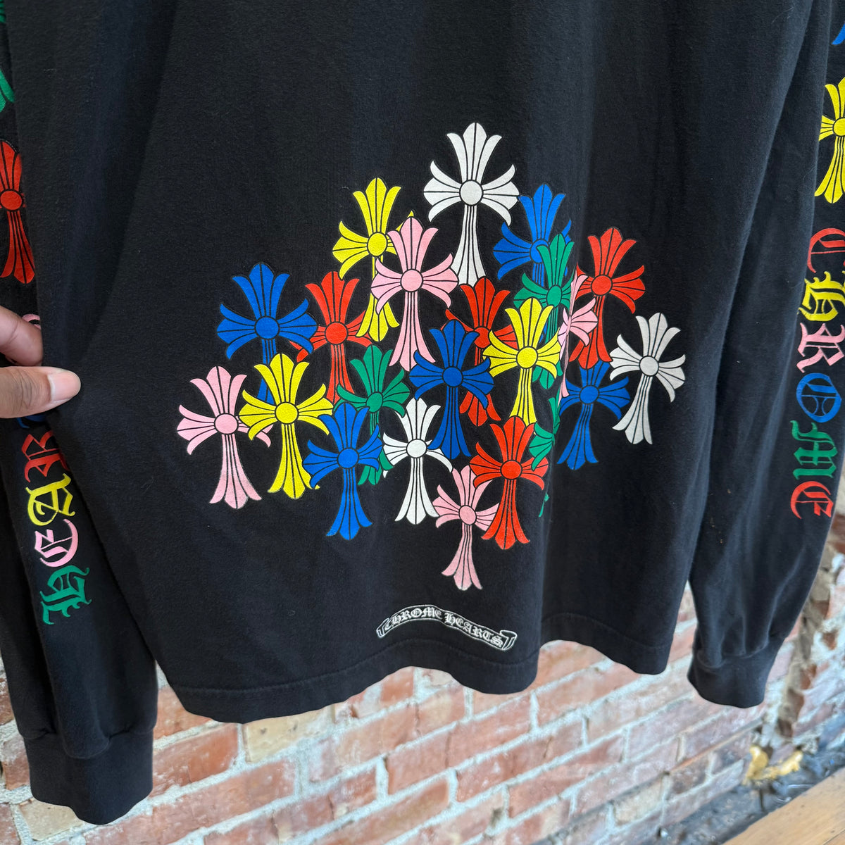 CHROME HEARTS MULTICOLOR CEMETERY CROSS LONGSLEEVE ‘BLACK/MULTI’