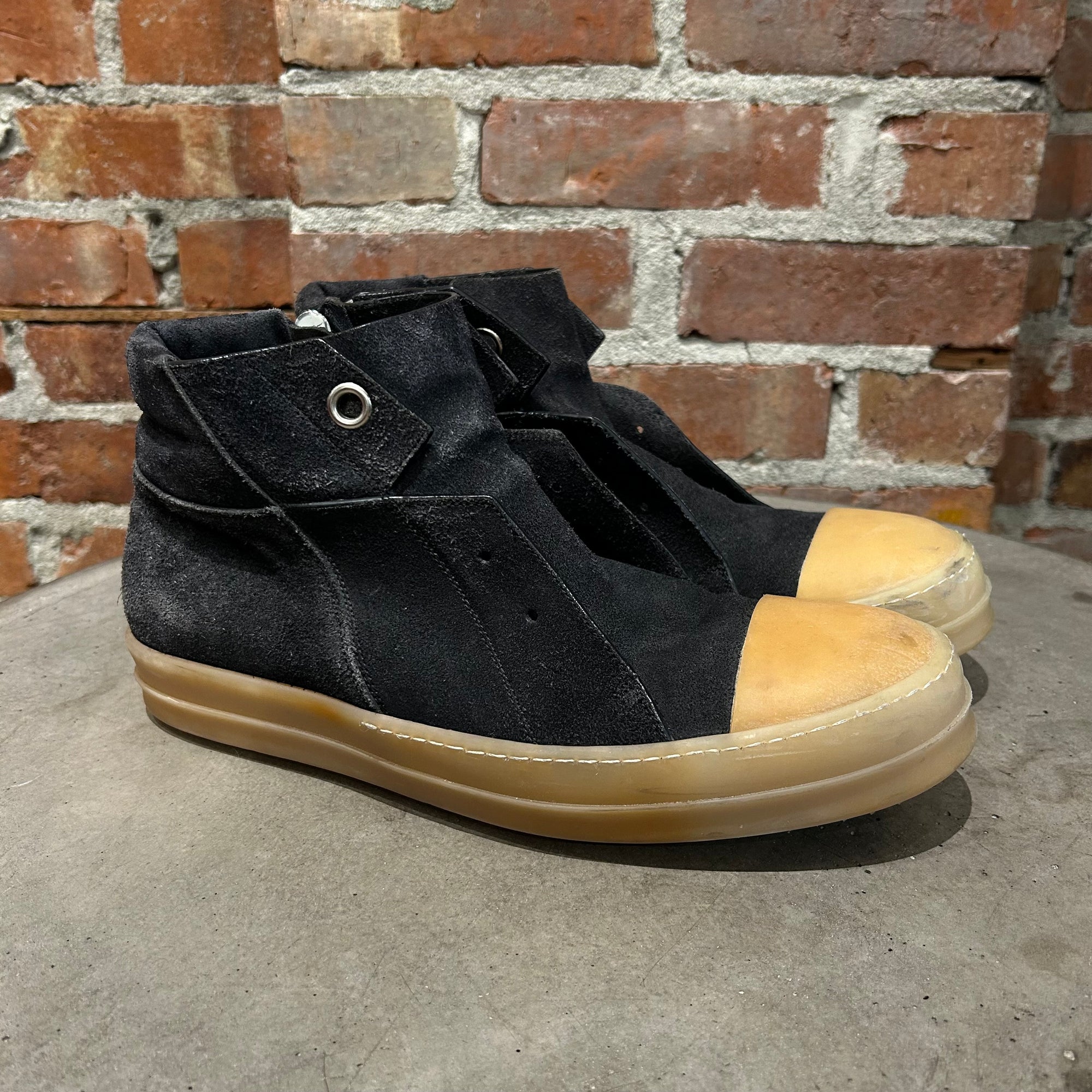 RICK OWENS MAINLINE BLISTERED LEATHER ISLAND DUNKS ‘BLACK’