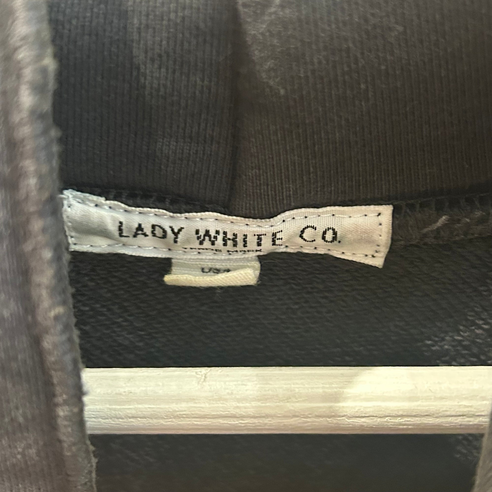 LADY WHITE CO. SUPER WEIGHTED HOODIE ‘WASHED BLACK’