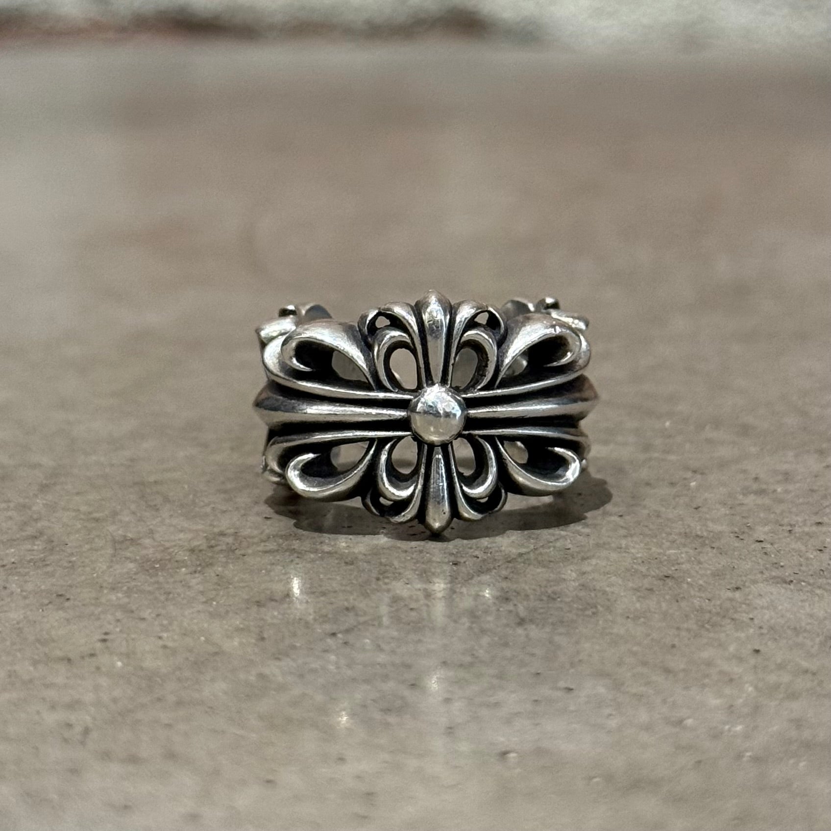CHROME HEARTS DOUBLE FLORAL RING ‘SILVER’