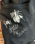 PALY HOLLYWOOD SS26 HOLY MOUNTAIN PAINTED LEATHER SHORTS ‘BLACK’