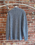 BRUNELLO CUCINELLI MELANGE WOOL ZIP UP SWEATER ‘BLUE’