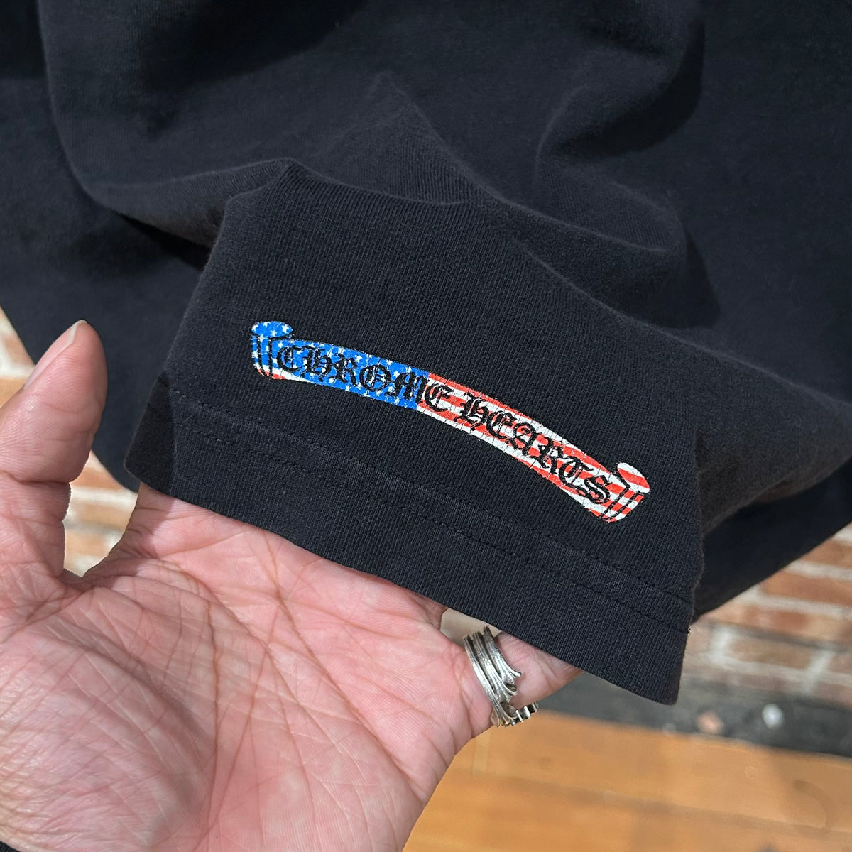 CHROME HEARTS MATTY BOY AMERICAN FLAG TEE ‘BLACK’