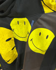 KAPITAL RECONSTRUCTED PATCHWORK SMILEY HOODIE ‘BLACK/YELLOW’