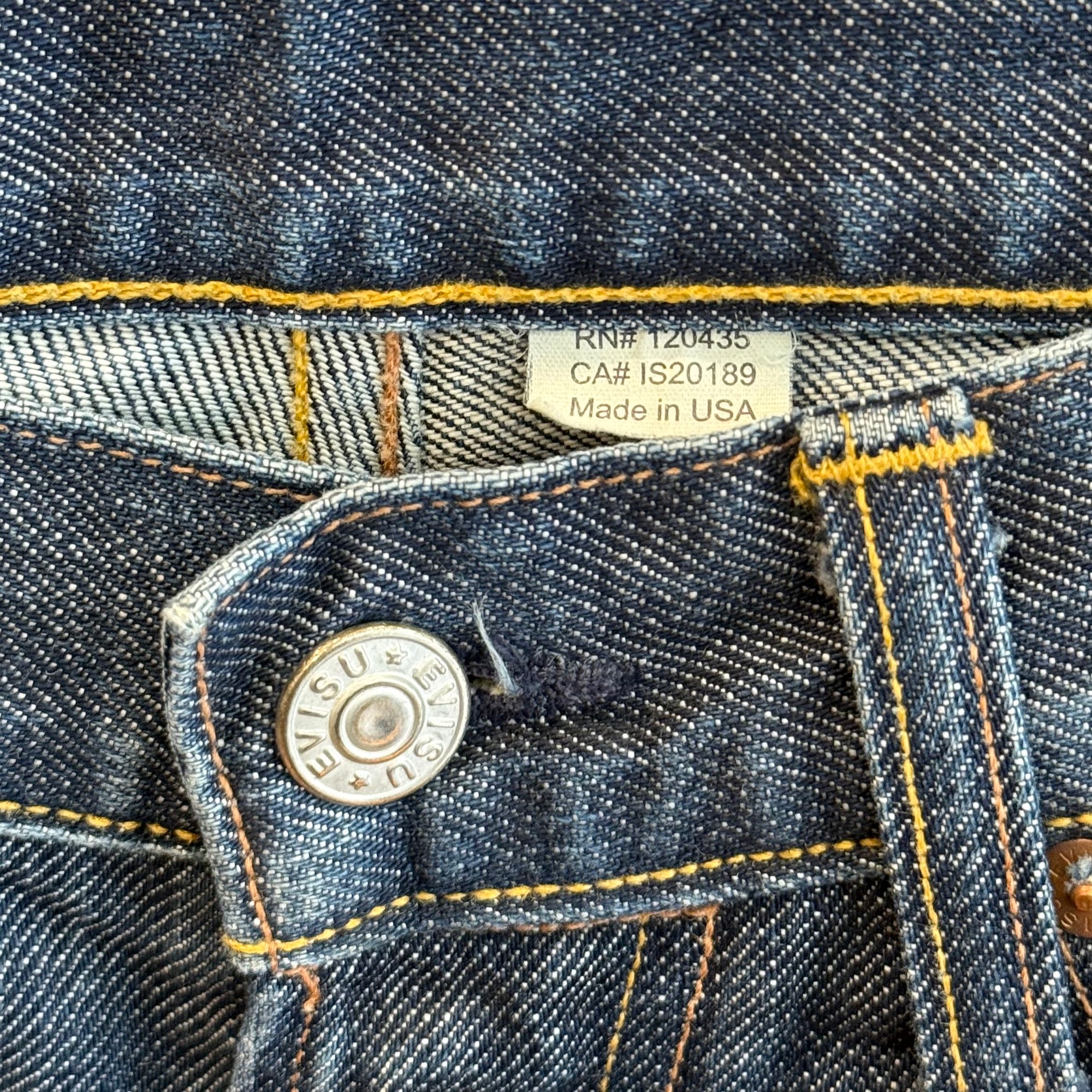 EVISU LOT 2008 THIN GULL DENIM 'INDIGO/WHITE'
