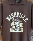 HYSTERIC GLAMOUR NASHVILLE PIN UP RUGBY SHIRT ‘MOCHA’