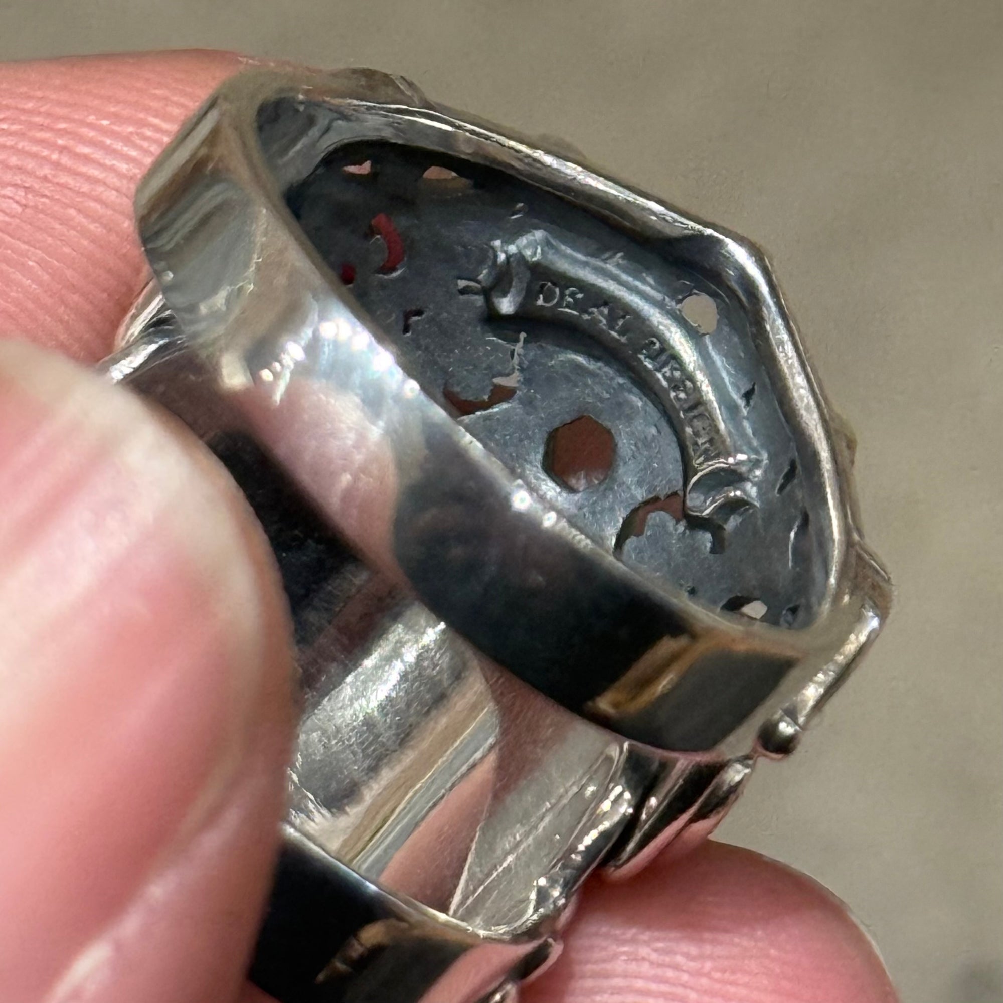 DEAL DESIGN HALF SHADE ARMOR RING 'SILVER'