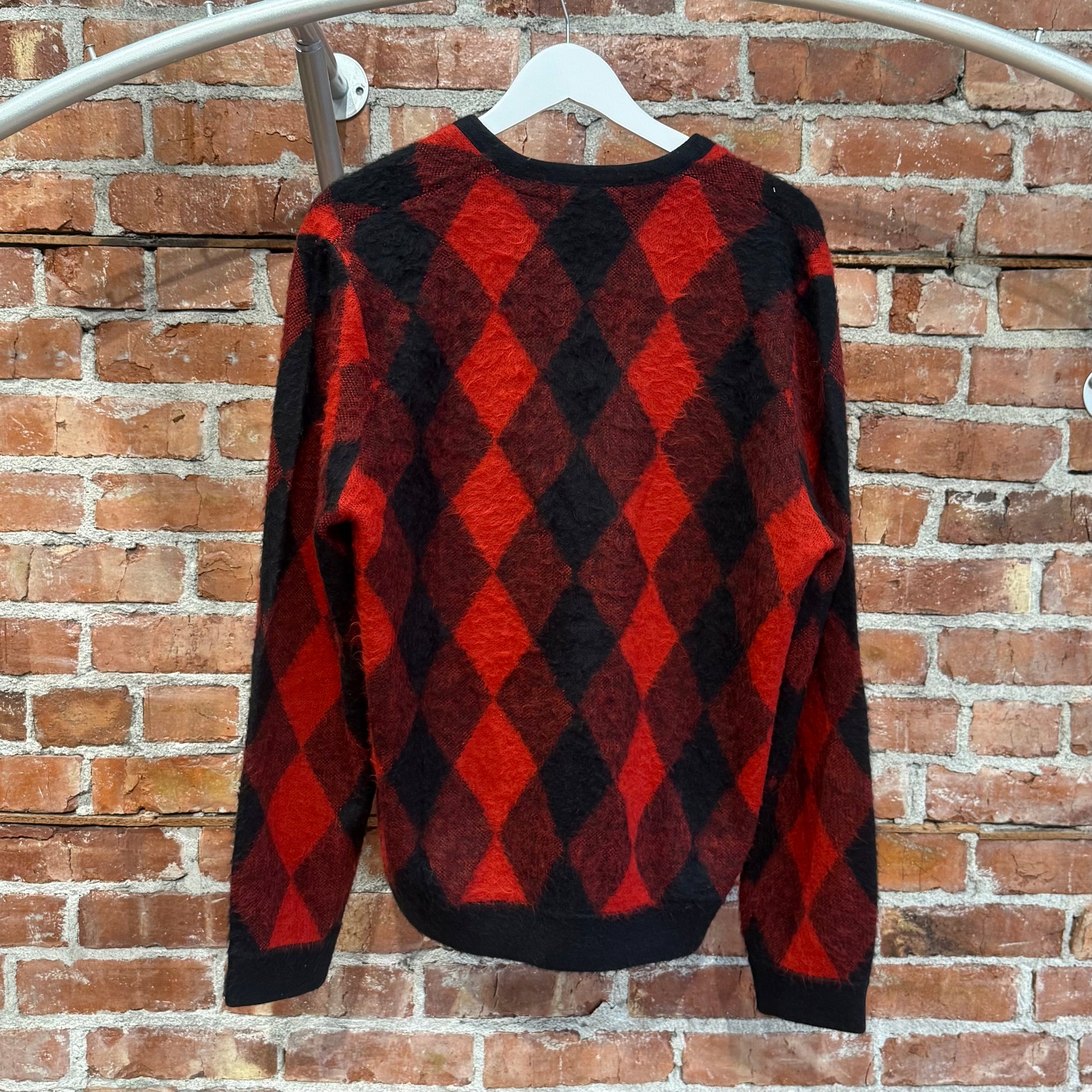 SUPREME SS18 BRUSHED ARGYLE CARDIGAN  ‘RED’