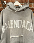 BALENCIAGA SS21 OVERSIZED TAPE HOODIE ‘GREY’
