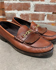 CELINE FRINGE TASSEL LUCO LEATHER LOAFERS ‘BROWN’