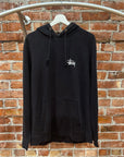 STUSSY HOODIE GREEN CORNER LOGO 'BLACK'