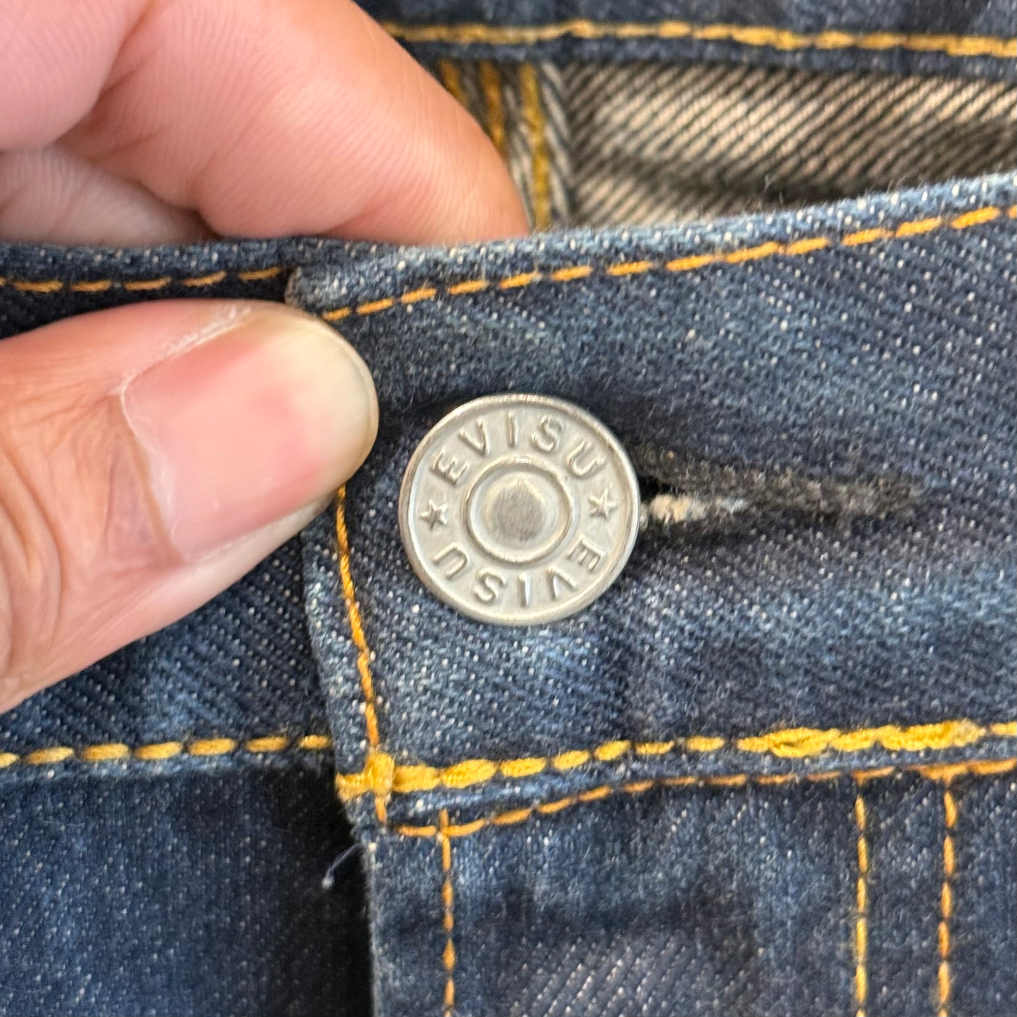 EVISU LOT 0000 PAINTBRUSH DIACOCK DENIM 'INDIGO/WHITE'