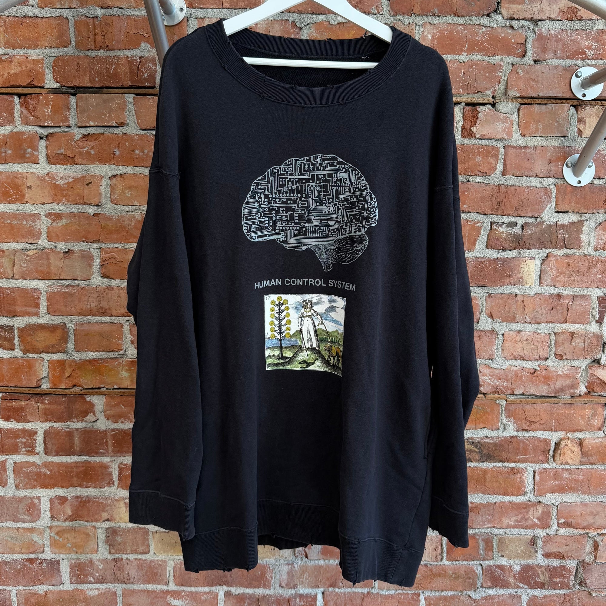 UNDERCOVER AW17 "BRAINWASHED GENERATION" H.C.S. OVERSIZED CREWNECK ‘BLACK’