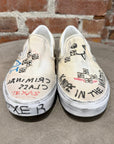 PALY HOLLYWOOD 1 OF 1 HAND PAINTED VANS SLIP ONS ‘WHITE’