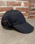PRADA RE-NYLON BADGE BASEBALL CAP ‘BLACK’