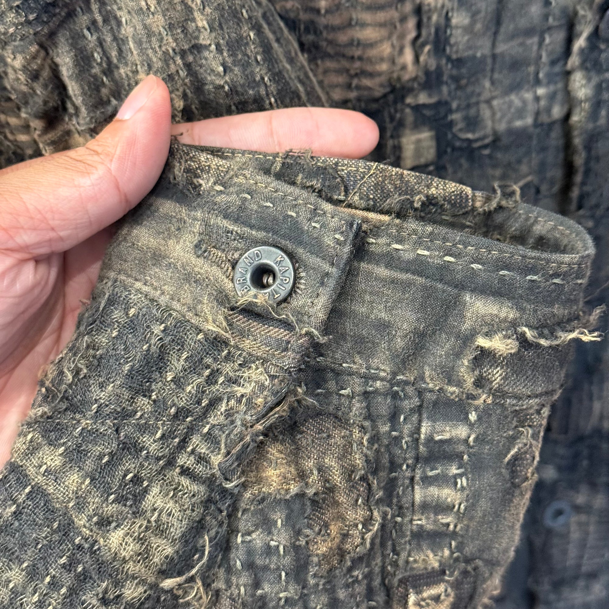KAPITAL BORO TEA CORE TYPE-1 DENIM JACKET ‘BLACK/BROWN’