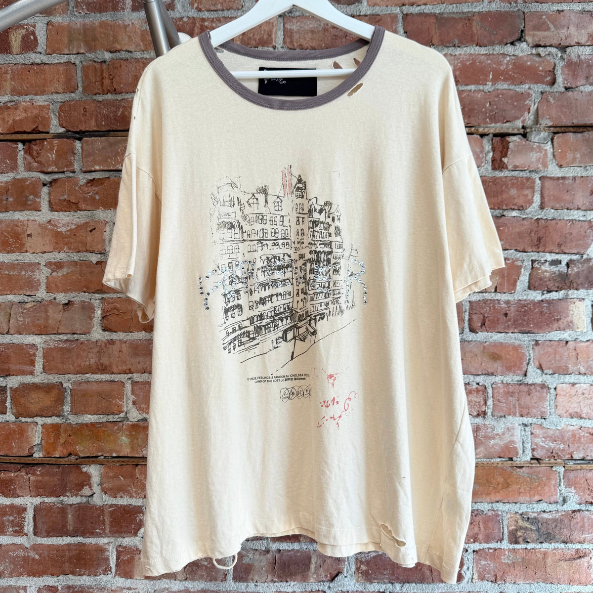 PALY HOLLYWOOD SS26 CHELSEAY HOTEL TEE ‘CREAM/BROWN’