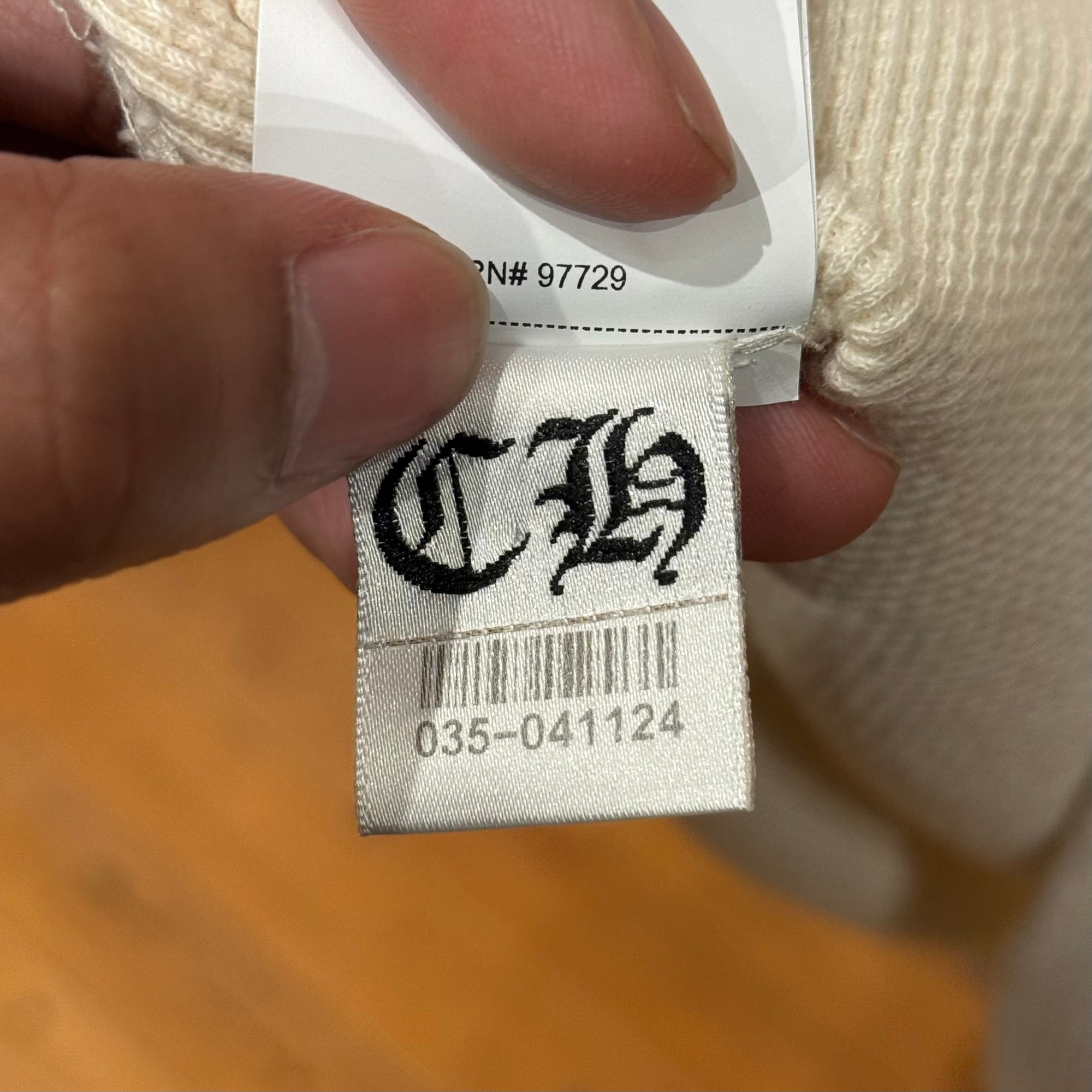 CHROME HEARTS THERMAL HENLEY SHIRT ‘CREAM’