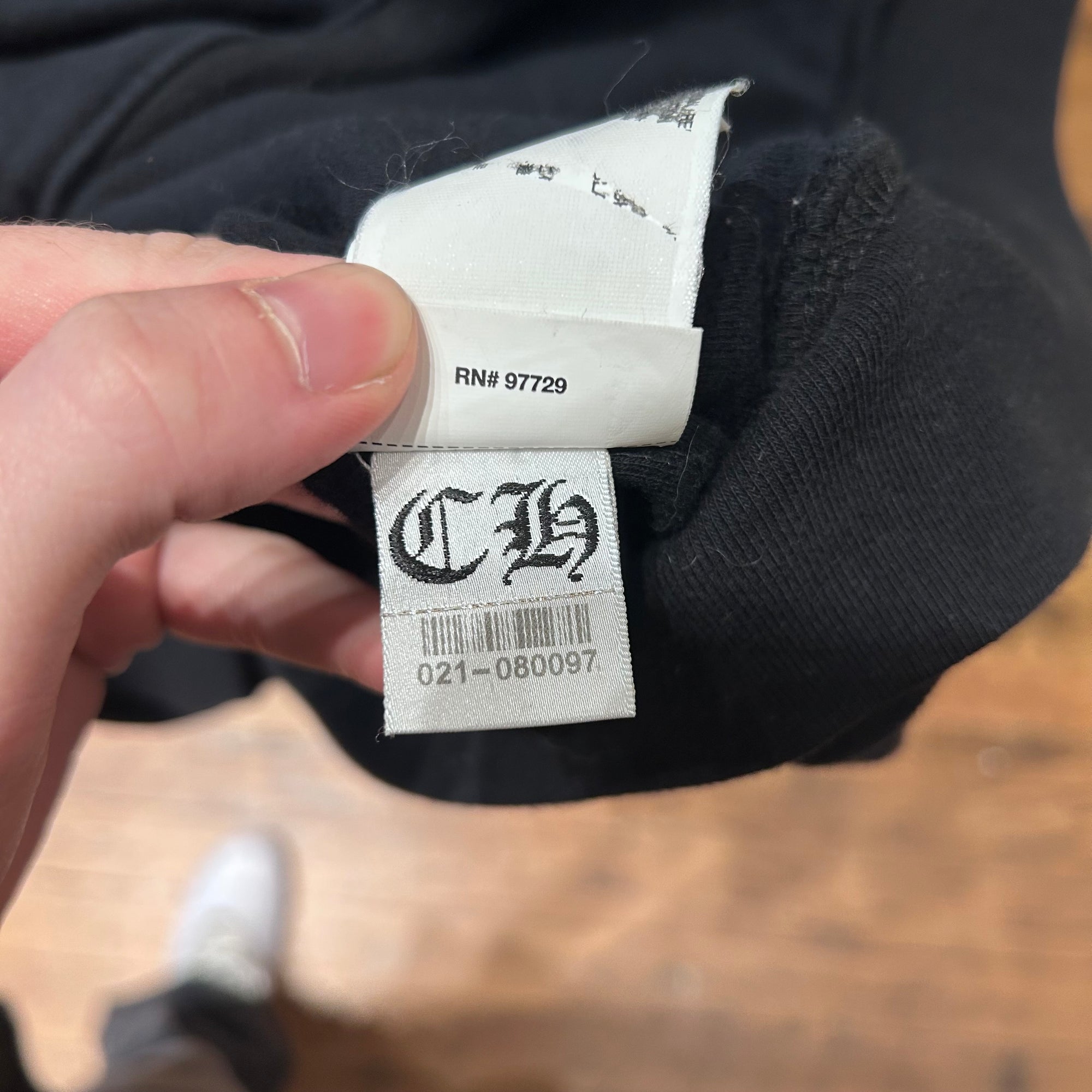 CHROME HEARTS SCROLL LOGO THERMAL ZIP UP HOODIE ‘BLACK’