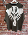 KAPITAL DOUBLE LAYERED SKELETON TEE ‘BLACK/GREEN’