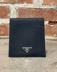 PRADA BIFOLD LOGO NYLON WALLET ‘BLACK’