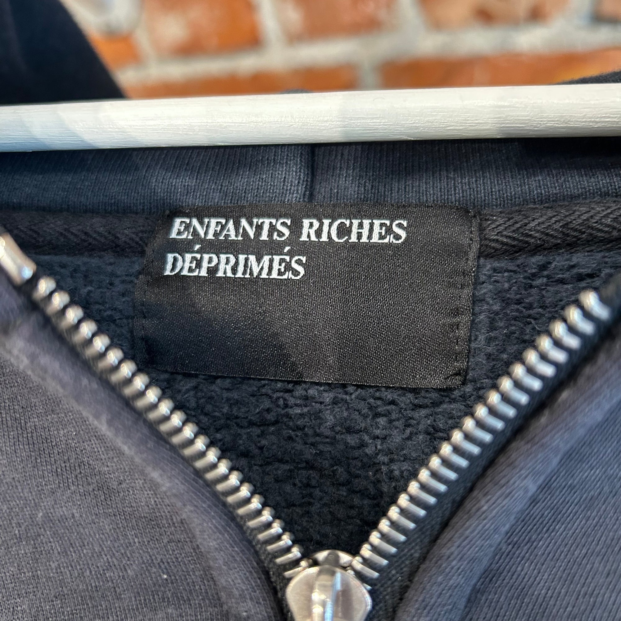 ENFANTS RICHES DEPRIMES FW24 COLUMBINE GOD ZIP HOODIE ‘BLACK/NAVY’