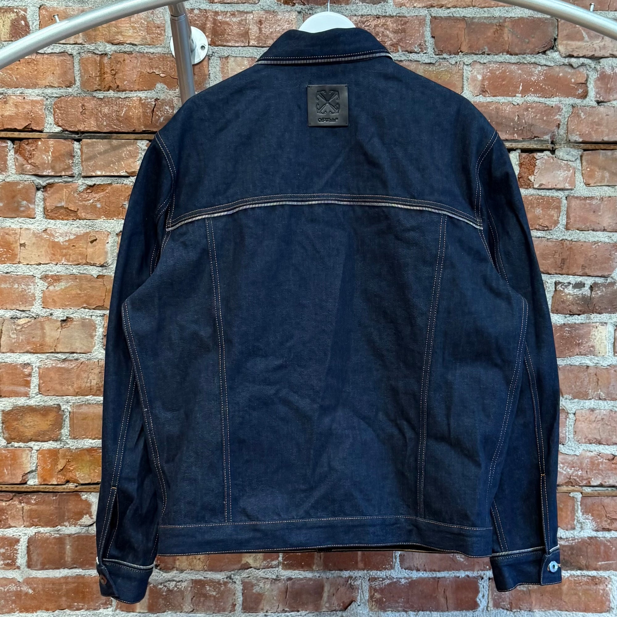 OFF-WHITE 90S SKATE LOGO DENIM TRUCKER JACKET ‘NAVY’