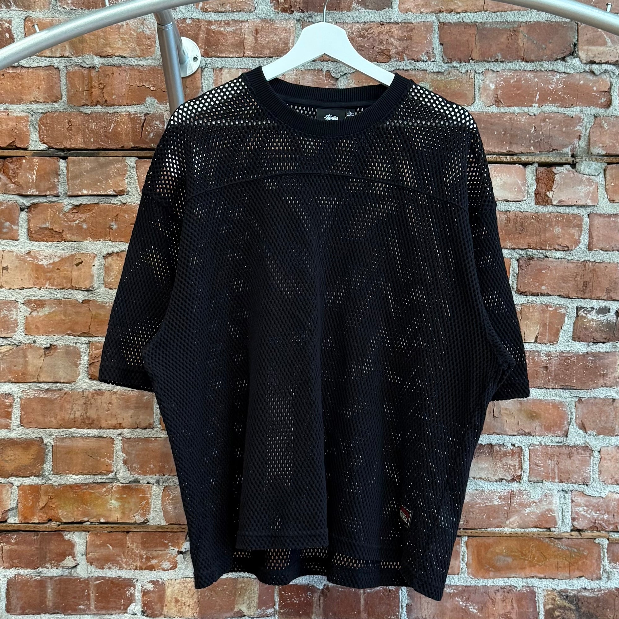 STUSSY WORKGEAR MESH JERSEY TEE ‘BLACK’