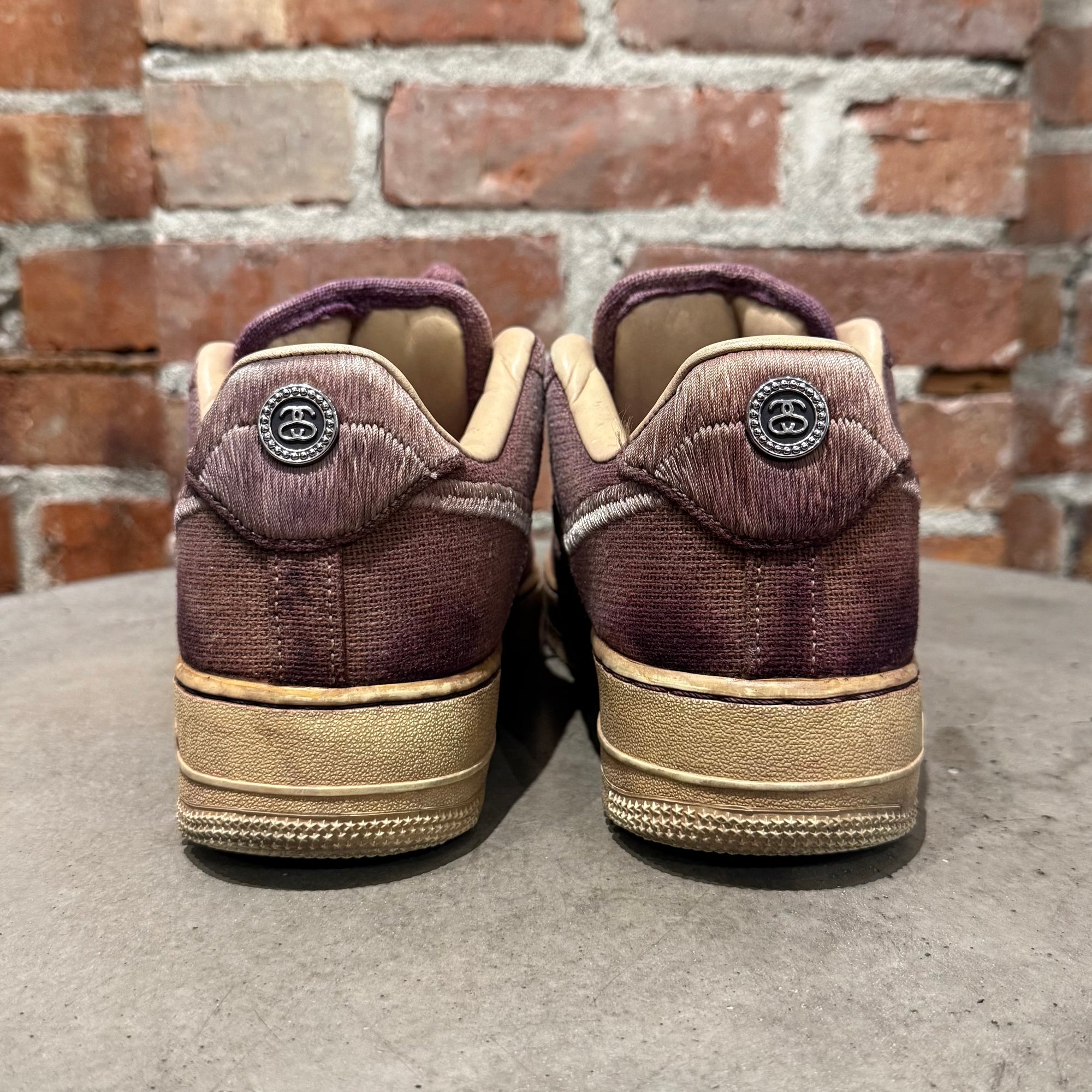 STUSSY X NIKE AIR FORCE 1 DYED SNEAKERS ‘MAUVE’