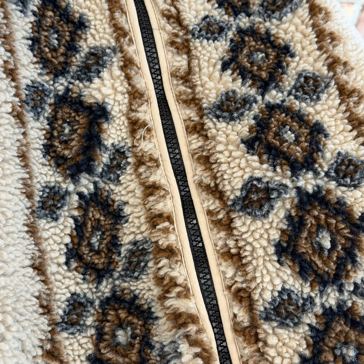STUSSY LIMA JACQUARD SHERPA JACKET ‘CREAM/BROWN’