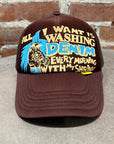 KAPITAL ALL I WANT IS WASHING DENIM TRUCKER HAT ‘BROWN’