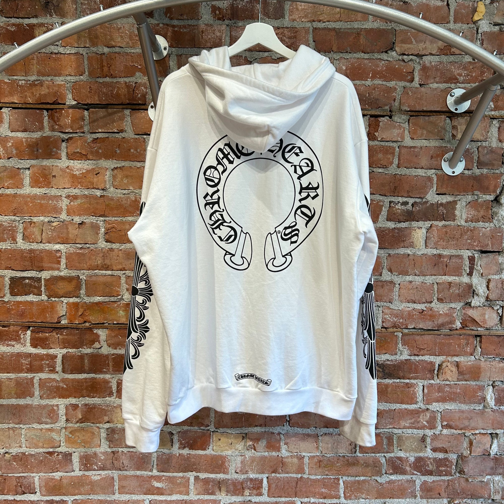 CHROME HEARTS HORSESHOE FLORAL ZIP HOODIE ‘WHITE’