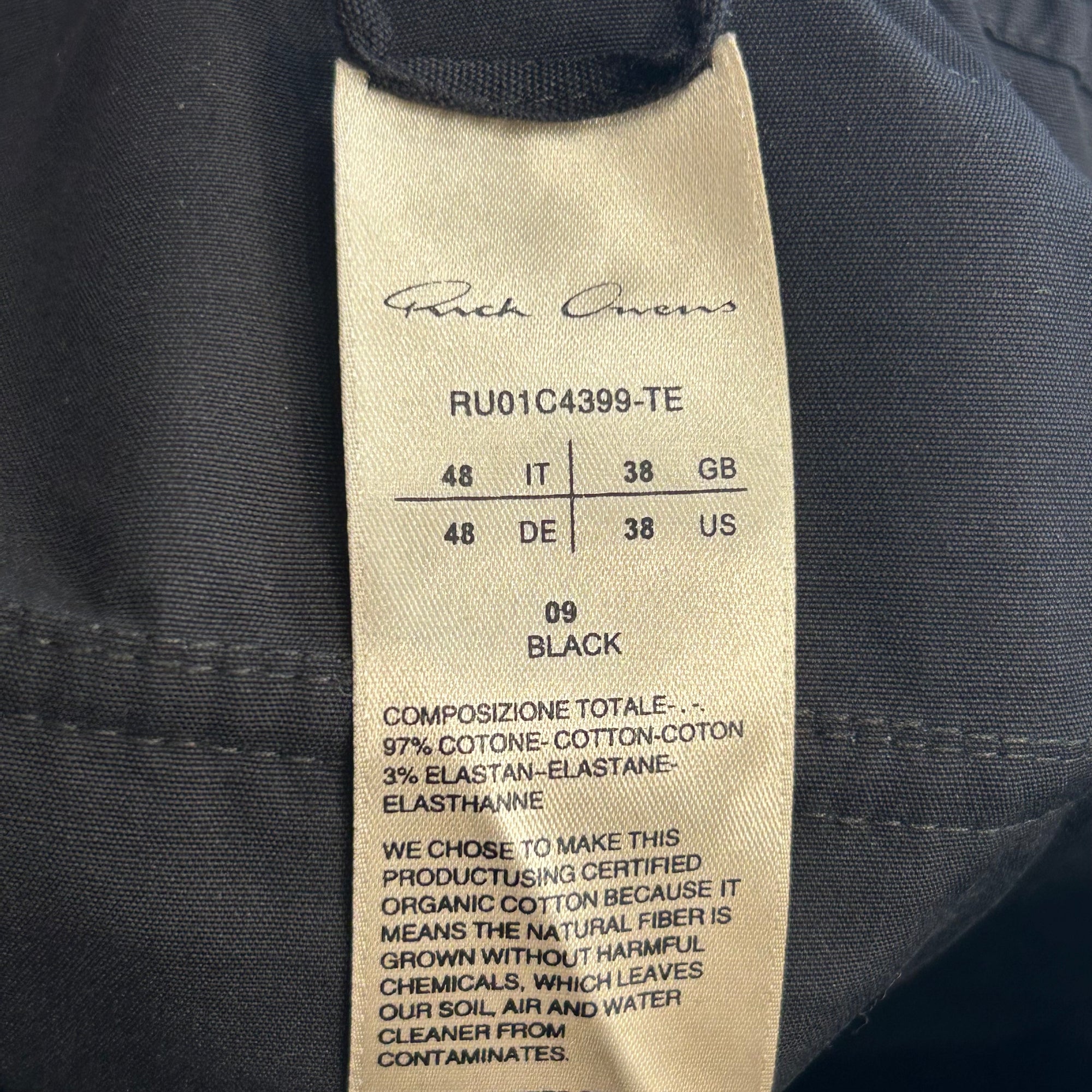 RICK OWENS SS23 EDFU JUMBO BELA CARGOS ‘BLACK’