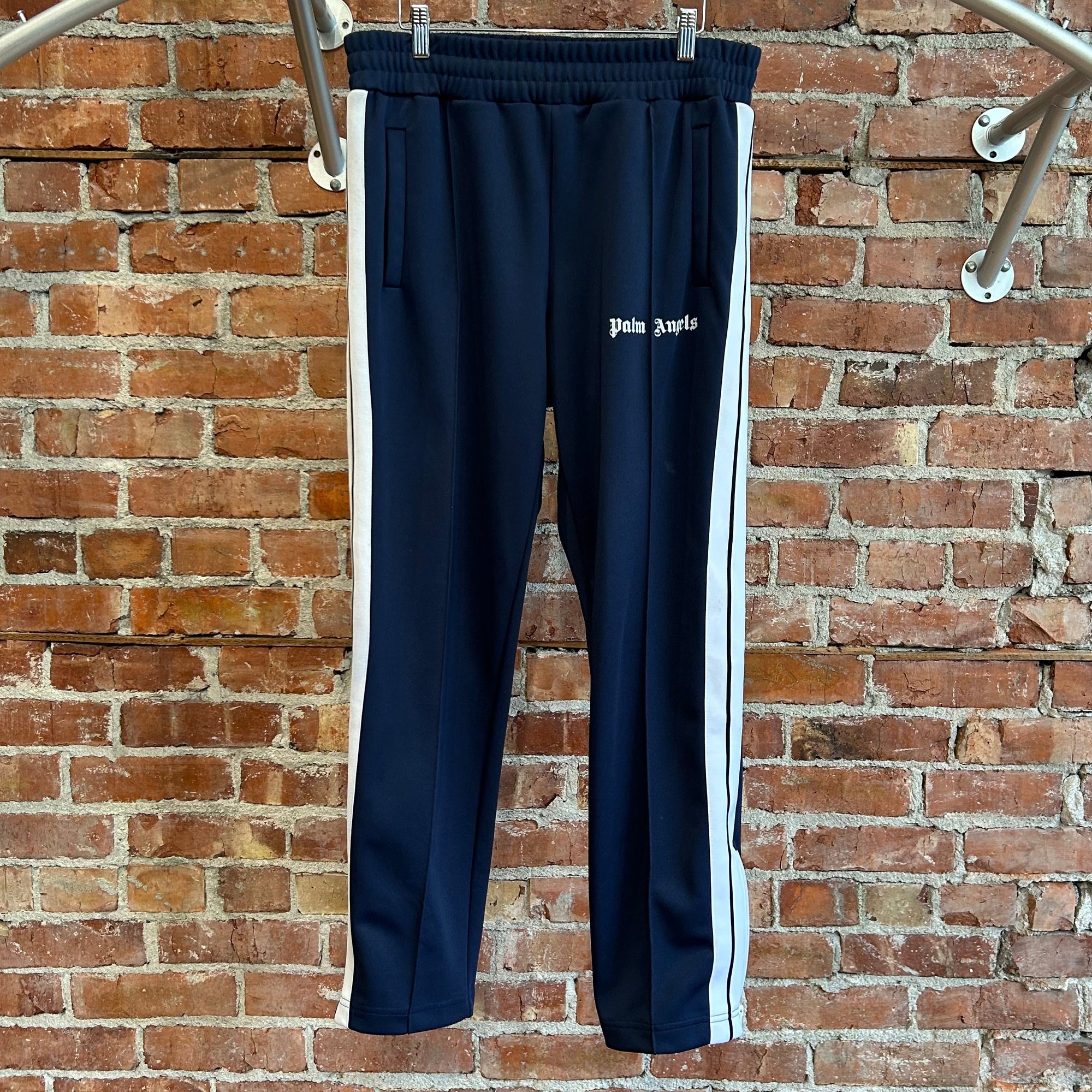 PALM ANGELS SIDE ZIP TRACK PANTS ‘NAVY’