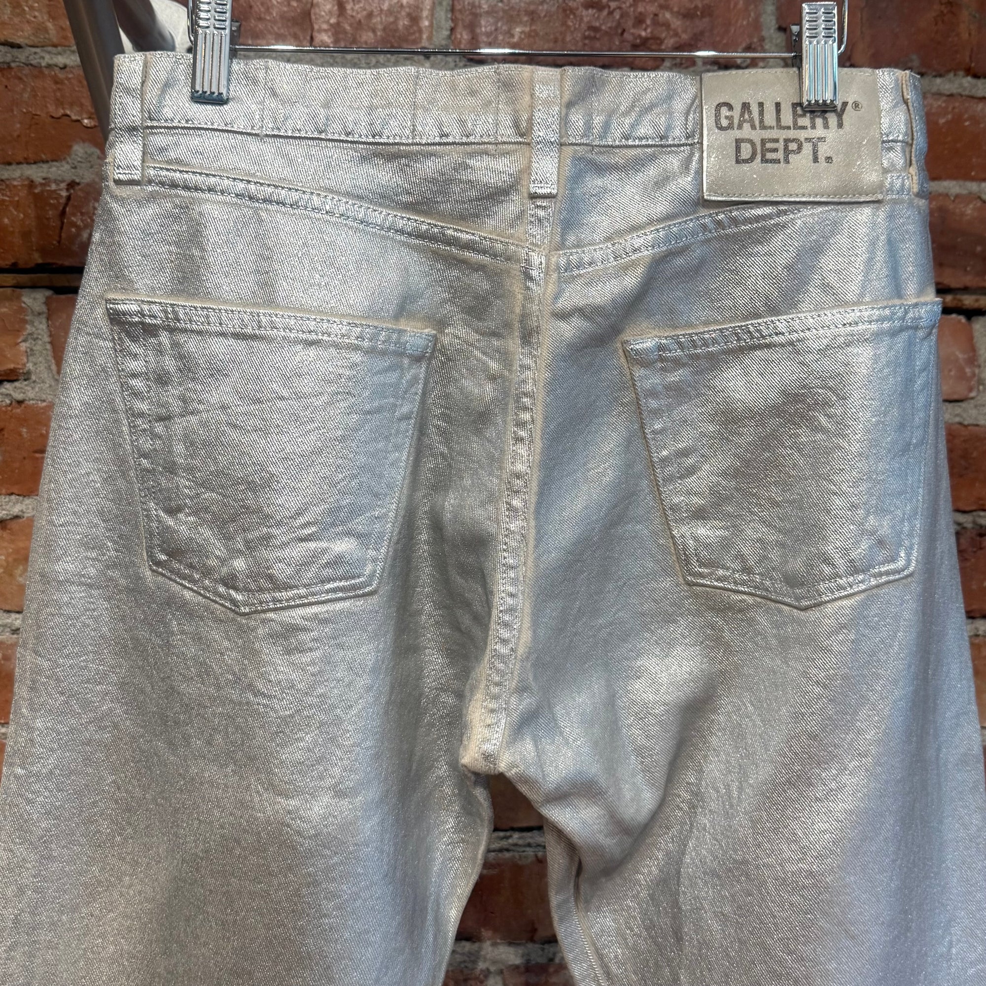 GALLERY DEPT. LOGAN GALACTIC GLITTER FLARED DENIM ‘SILVER’
