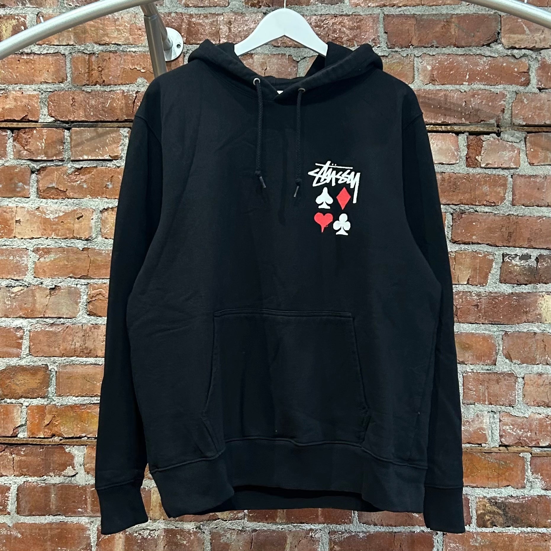 STUSSY CARD SUITS HOODIE ‘BLACK’