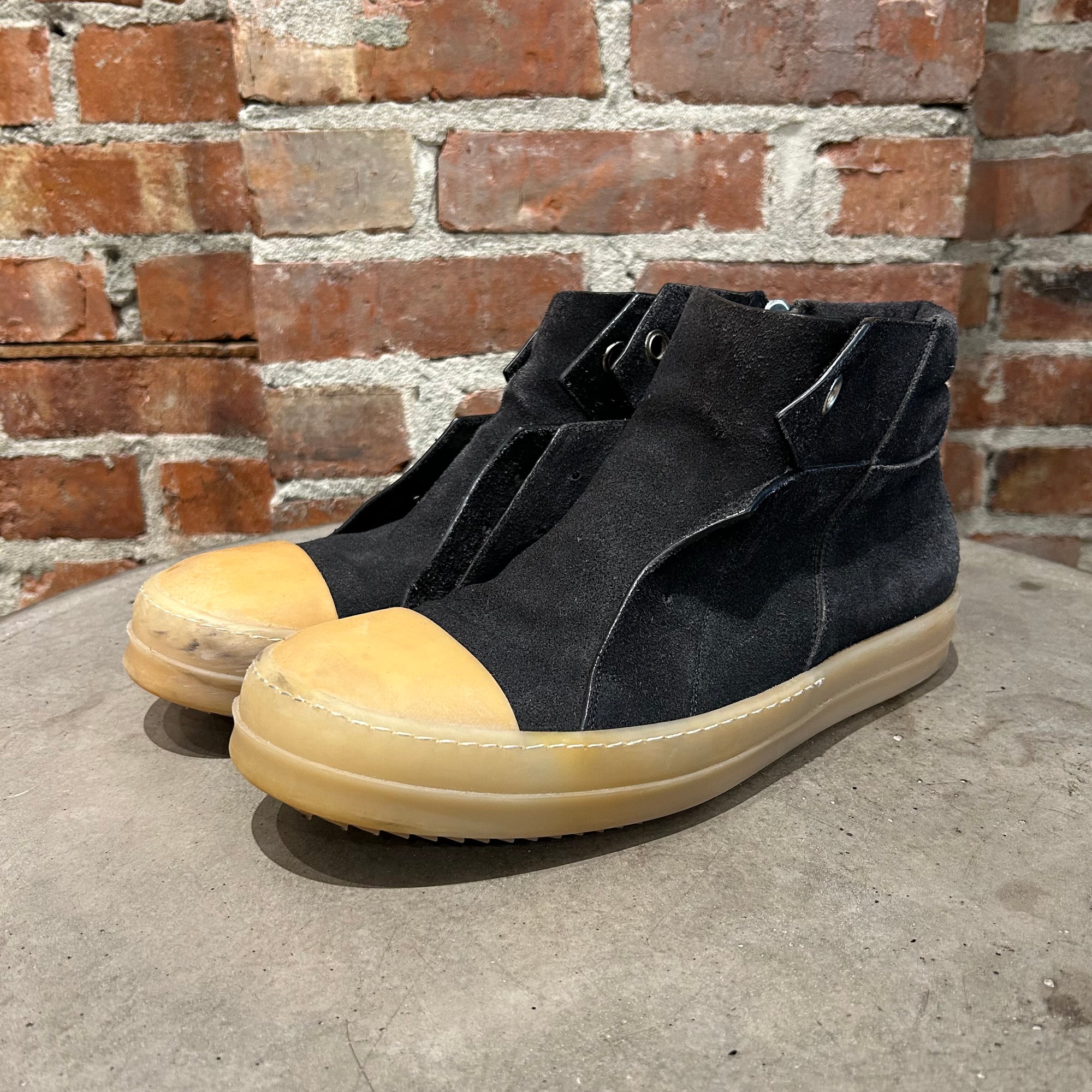 RICK OWENS MAINLINE BLISTERED LEATHER ISLAND DUNKS ‘BLACK’