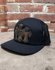 CHROME HEARTS CAMO TRIPLE CROSS TRUCKER HAT ‘BLACK’