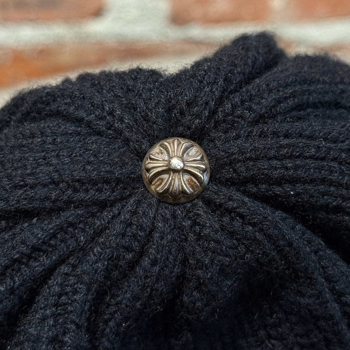 CHROME HEARTS TRIPLE STAR PATCH CASHMERE BEANIE ‘BLACK’