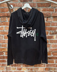 STUSSY HOODIE GREEN CORNER LOGO 'BLACK'