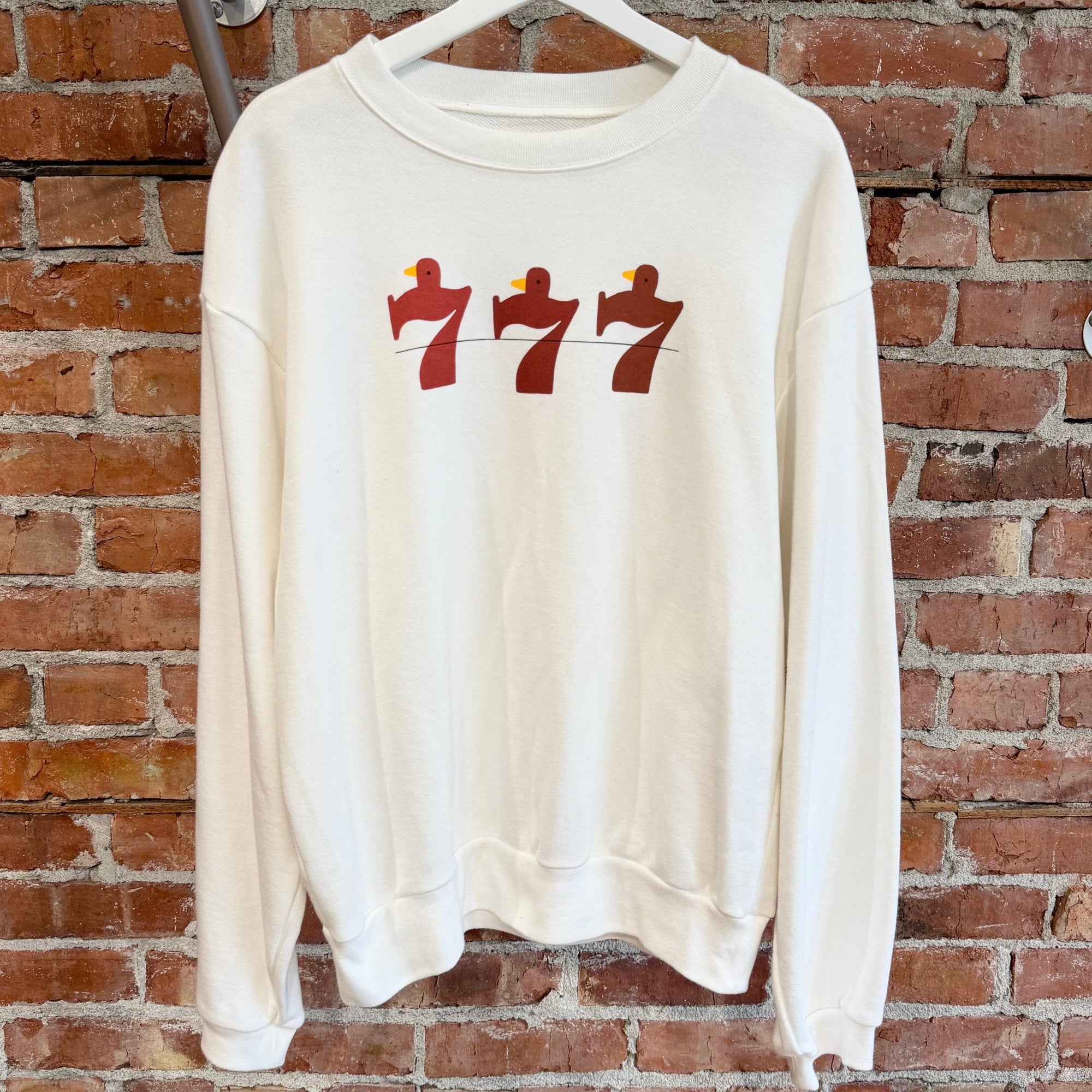 KAPITAL LUCKY BATTERY BIRD CREWNECK ‘WHITE’