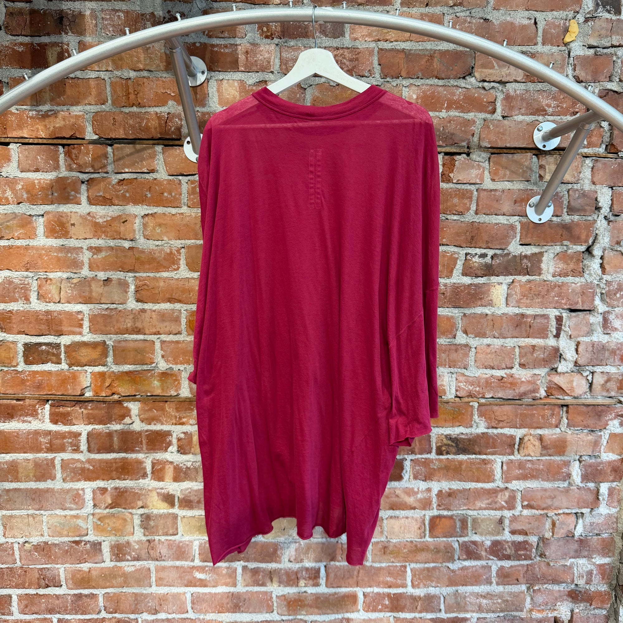 RICK OWENS SS23 EDFU DROP SHOULDER 3/4 TEE ‘FUCHSIA’