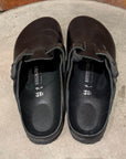 RICK OWEN x BIRKENSTOCK BOSTON LEATHER MULES ‘BLACK’